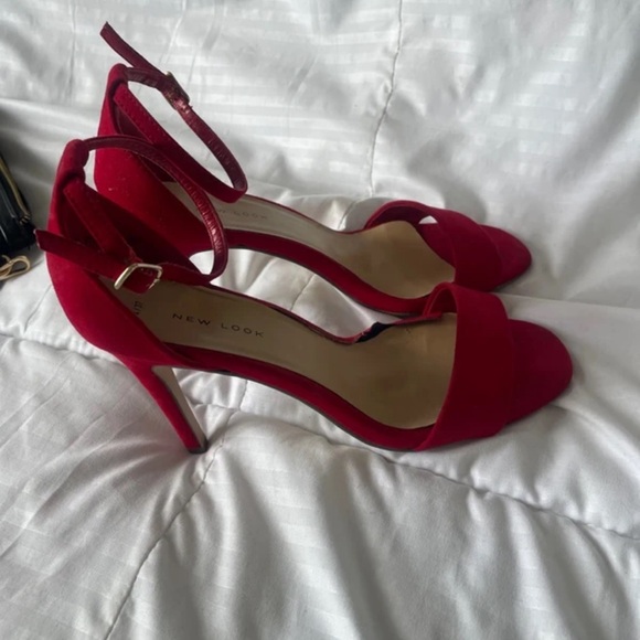 New Look Bold Red Ankle Strap Heels - Picture 2 of 6